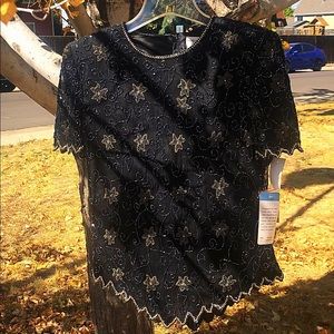 Black, beaded blouse